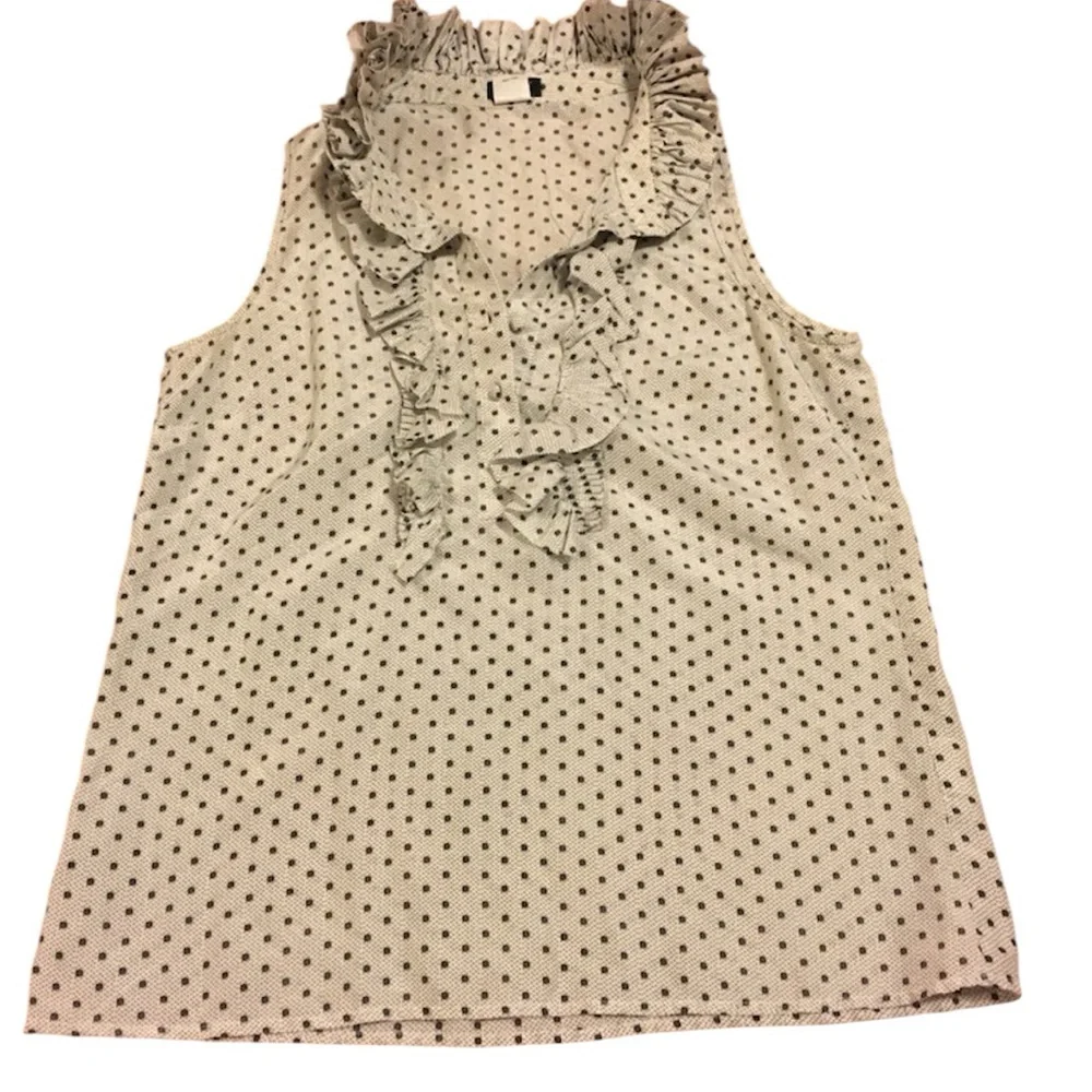 J.Crew ruffle tank top silk size 2